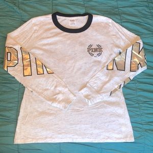 VS PINK Sequin Long Sleeve Tee Size S